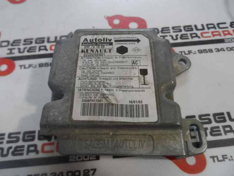 CENTRALITA AIRBAG RENAULT KANGOO 2003 1.5 DCI D (65 CV)