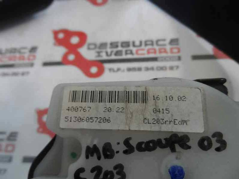 CINTURON SEGURIDAD TRASERO DERECHO MERCEDES CLASE C SPORTCOUPE 2002 2.2 CDI (143 CV)