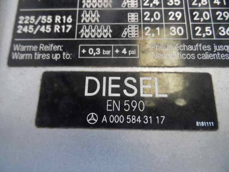 TAPA EXTERIOR COMBUSTIBLE MERCEDES CLASE E BERLINA 2003 MOTOR 2.2 LTR. - 105 KW CDI (143 CV)