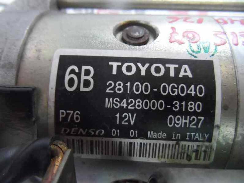 MOTOR ARRANQUE TOYOTA AVENSIS BERLINA 2007 2.0 TURBODIESEL (126 CV)