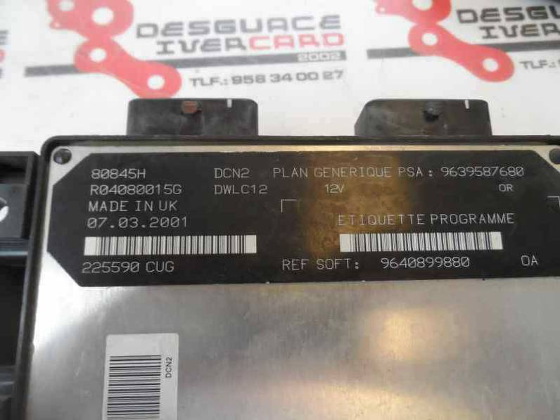 CENTRALITA MOTOR UCE PEUGEOT 206 BERLINA 2001 1.9 D (69 CV)