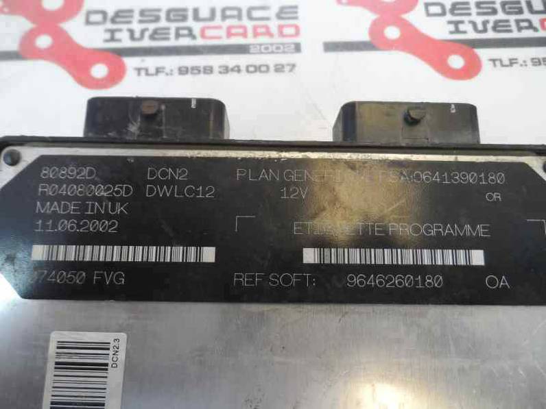 CENTRALITA MOTOR UCE PEUGEOT PARTNER 2002 1.9 D (69 CV)