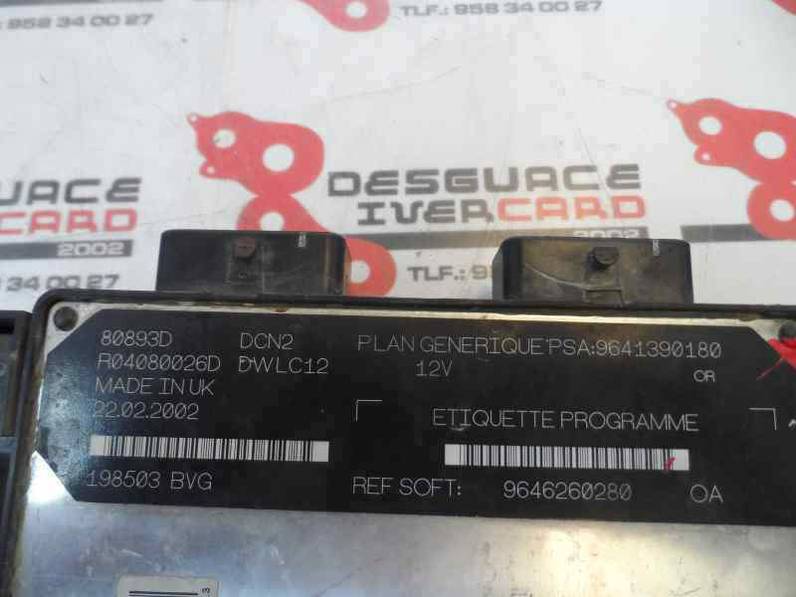 CENTRALITA MOTOR UCE PEUGEOT PARTNER 2002 1.9 D (69 CV)