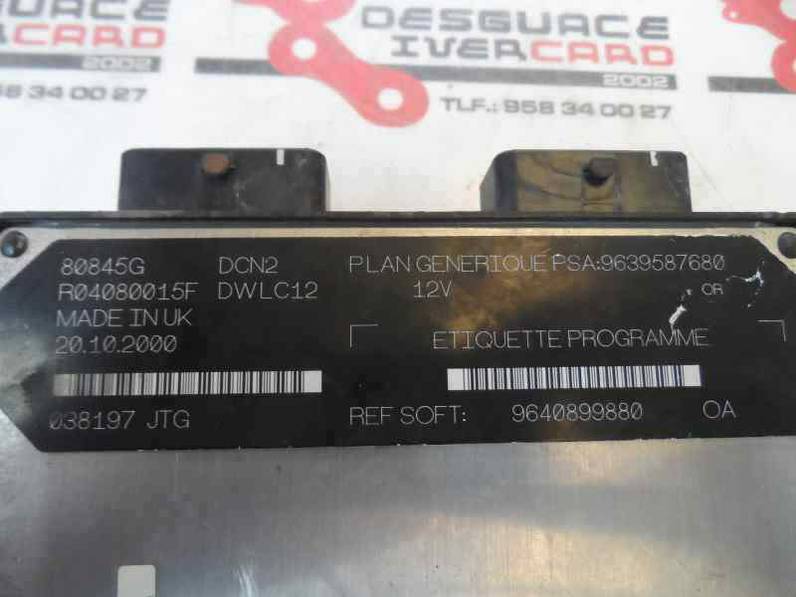 CENTRALITA MOTOR UCE PEUGEOT 206 BERLINA 1998 1.9 D (69 CV)