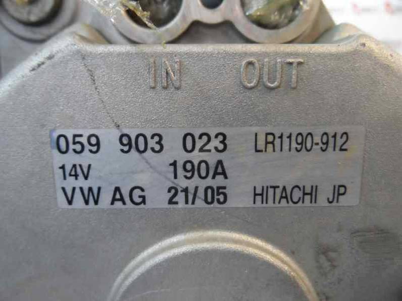 ALTERNADOR VOLKSWAGEN TOUAREG 2005 3.0 V6 TDI DPF (224 CV)