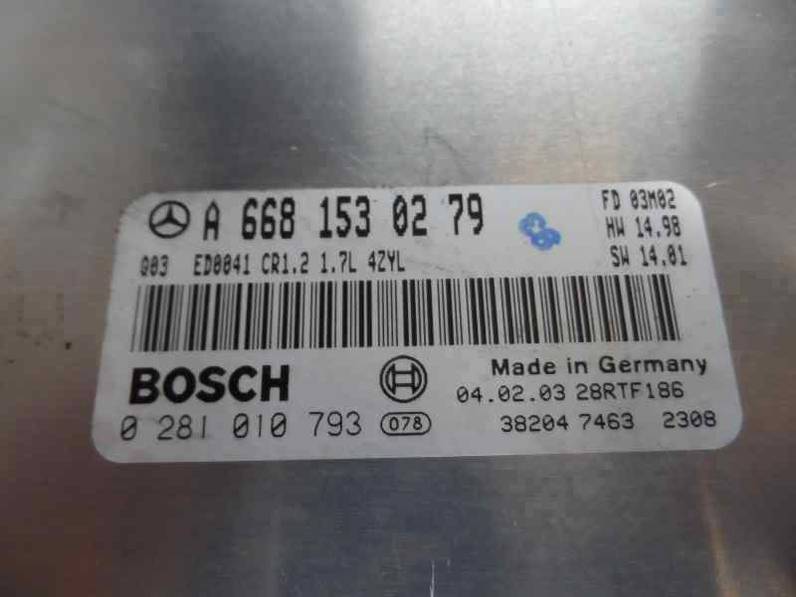 CENTRALITA MOTOR UCE MERCEDES CLASE A 2003 1.7 CDI D (95 CV)