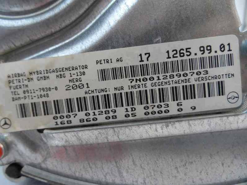 AIRBAG DELANTERO DERECHO MERCEDES CLASE A 2001 1.7 CDI D (95 CV)