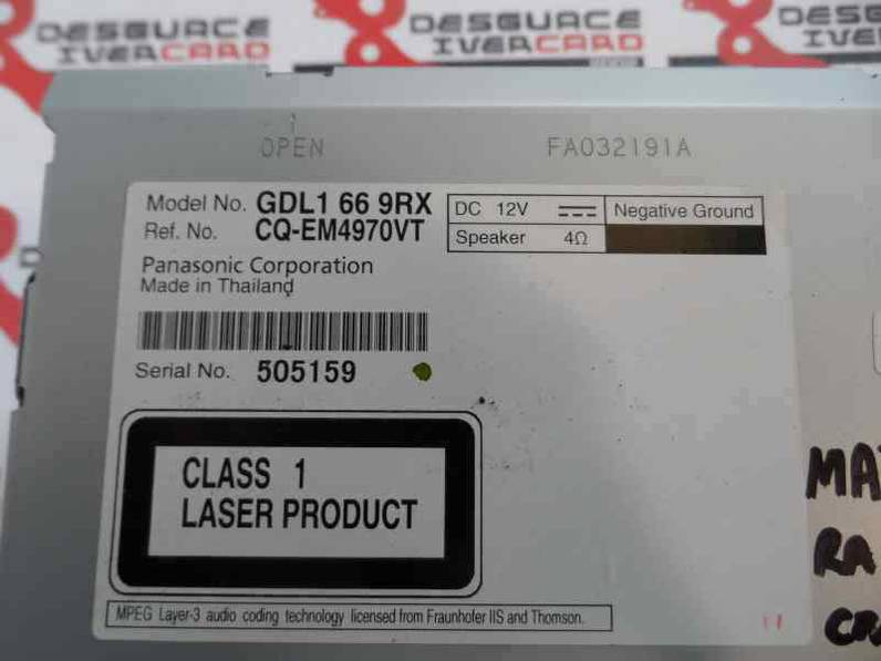 SISTEMA AUDIO RADIO CD MAZDA 6 LIM 2010 2.2 TURBODIESEL (129 CV)