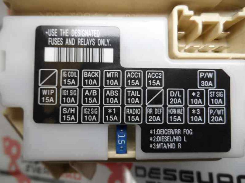 CAJA RELES FUSIBLES SUZUKI SWIFT BERLINA 2009 1.3 DDIS D (69 CV)