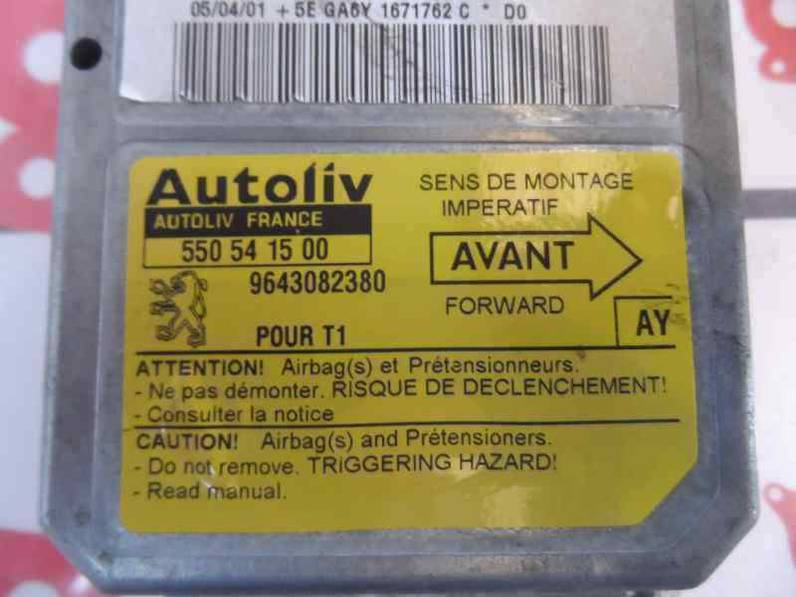 CENTRALITA AIRBAG PEUGEOT 206 BERLINA 2001 1.9 D (69 CV)