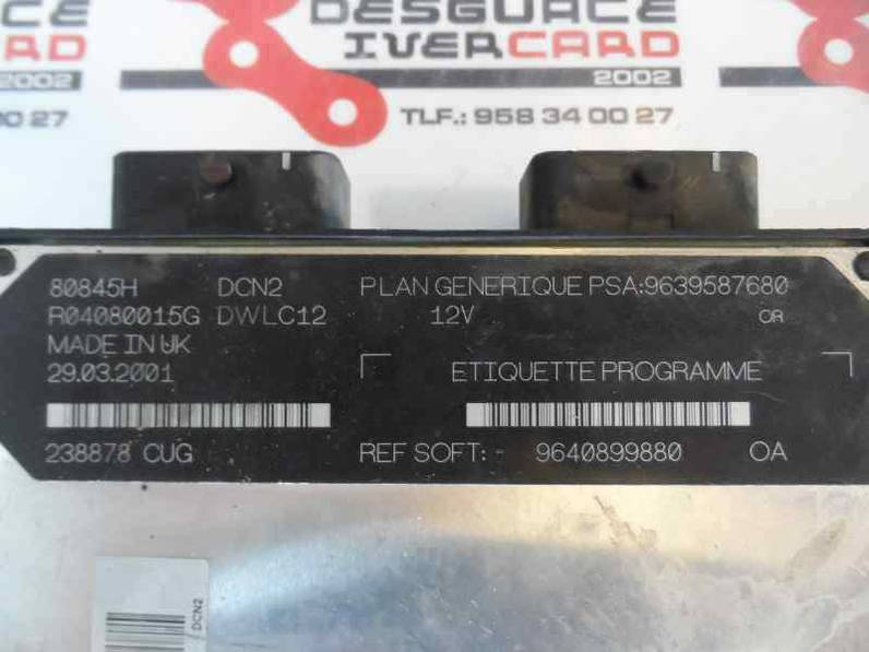 CENTRALITA MOTOR UCE PEUGEOT 206 BERLINA 2001 1.9 D (69 CV)