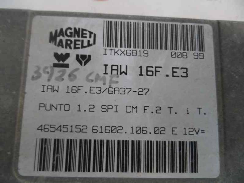 CENTRALITA MOTOR UCE FIAT PUNTO BERLINA 1996 1.1 (54 CV)