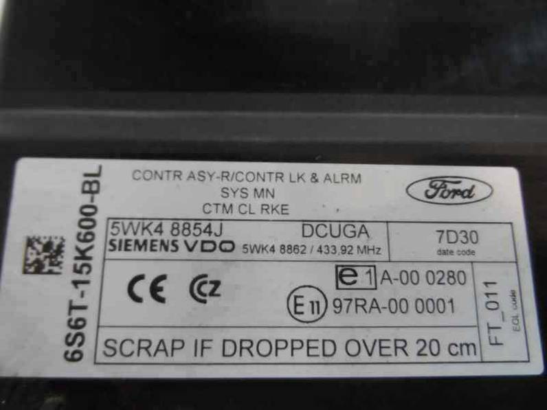 CENTRALITA CHECK CONTROL FORD FIESTA 2007 1.6 TDCI (90 CV)