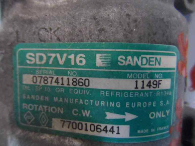 COMPRESOR AIRE ACONDICIONADO RENAULT CLIO II FASE I 1998 1.6 (107 CV)