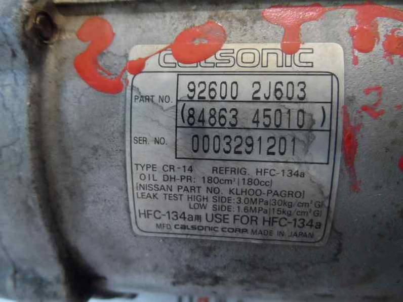 COMPRESOR AIRE ACONDICIONADO NISSAN PRIMERA BERLINA 1999 2.0 TURBODIESEL (90 CV)