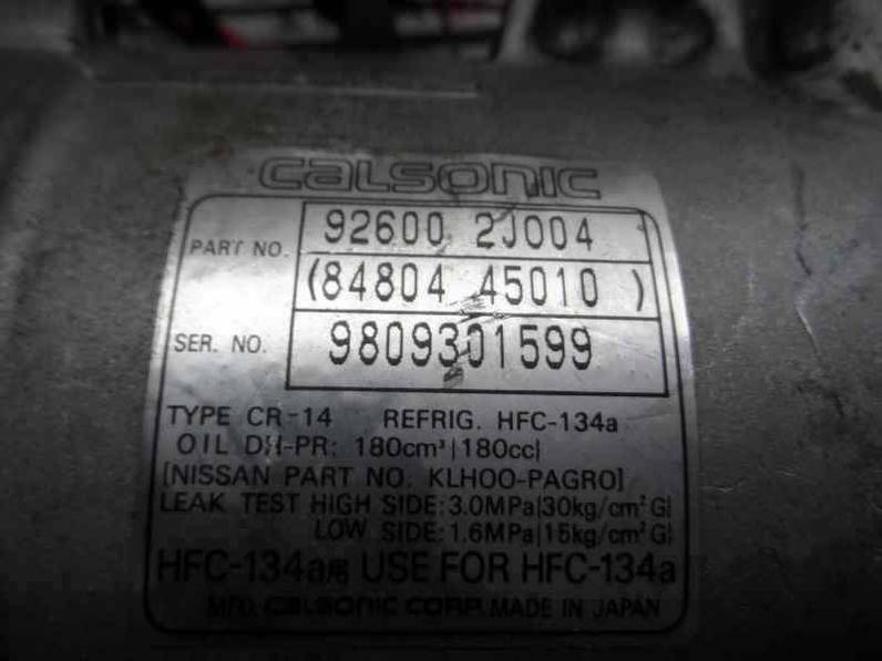 COMPRESOR AIRE ACONDICIONADO NISSAN PRIMERA BERLINA 1996 2.0 16V (116 CV)