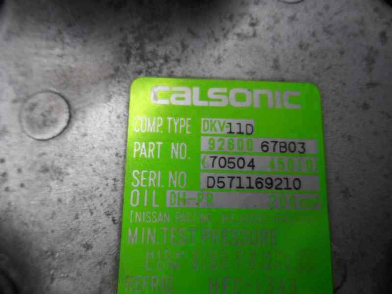 COMPRESOR AIRE ACONDICIONADO NISSAN MICRA 1992 1.3 16V (75 CV)