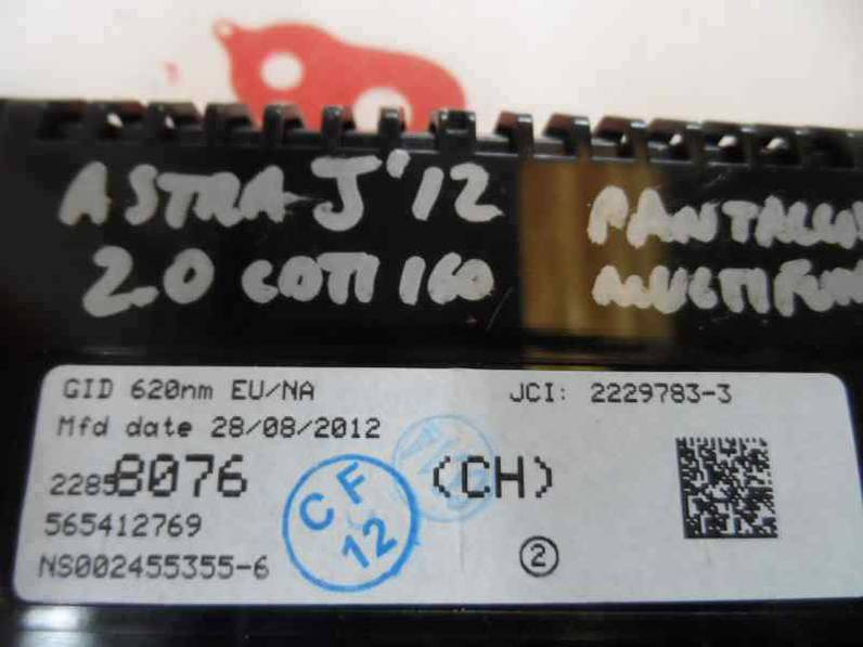 PANTALLA MULTIFUNCION OPEL ASTRA J LIM 2012 2.0 16V CDTI (165 CV)
