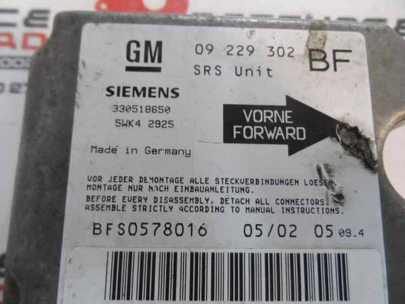 CENTRALITA AIRBAG OPEL ASTRA G BERLINA 2002 2.0 DTI (101 CV)
