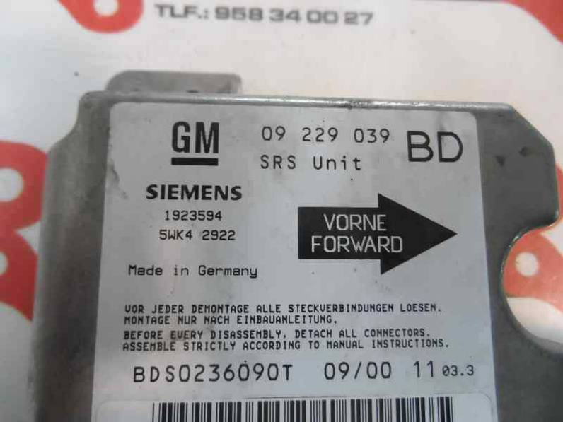 CENTRALITA AIRBAG OPEL VECTRA B BERLINA 1995