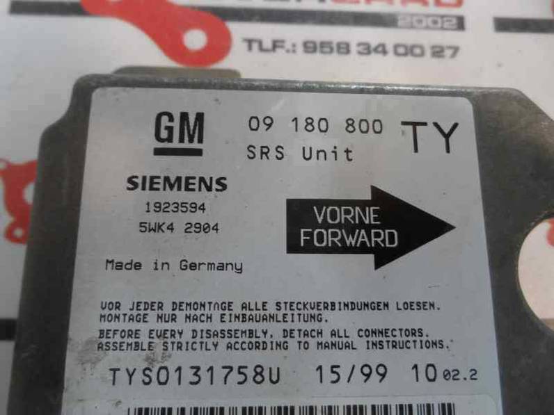 CENTRALITA AIRBAG OPEL VECTRA B BERLINA 1995