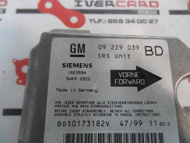 CENTRALITA AIRBAG OPEL VECTRA B BERLINA 1995