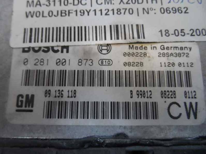 CENTRALITA MOTOR UCE OPEL VECTRA B BERLINA 1995 2.0 DTI (101 CV)