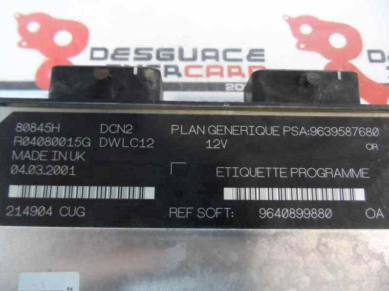 CENTRALITA MOTOR UCE PEUGEOT 206 BERLINA 2001 1.9 D (69 CV)