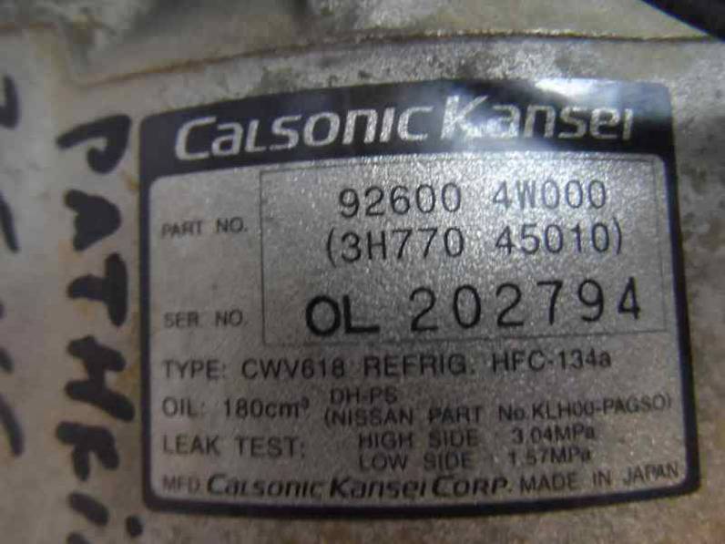 COMPRESOR AIRE ACONDICIONADO NISSAN PATHFINDER 2001 3.5 V6 (220 CV)