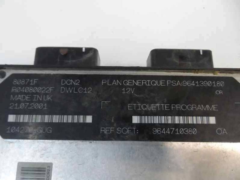 CENTRALITA MOTOR UCE PEUGEOT 306 BERLINA 3 4 5 PUERTAS 2001 1.9 D (69 CV)