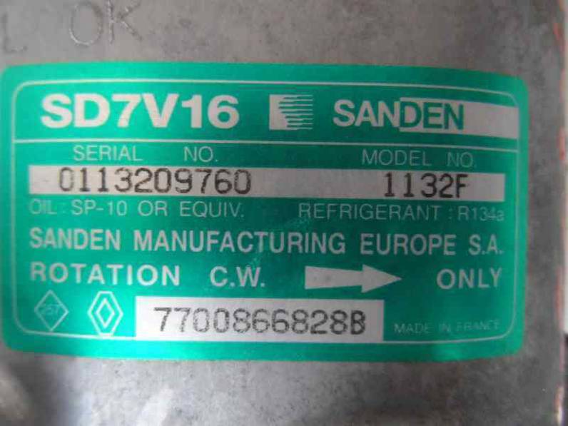 COMPRESOR AIRE ACONDICIONADO RENAULT MEGANE I CLASSIC 1997 1.9 D (64 CV)