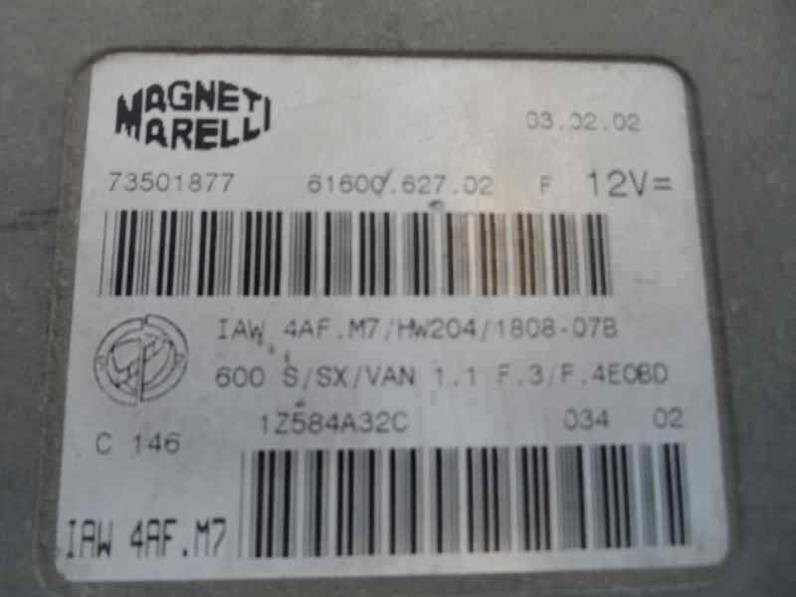 CENTRALITA MOTOR UCE FIAT SEICENTO 2002 1.1 (54 CV)