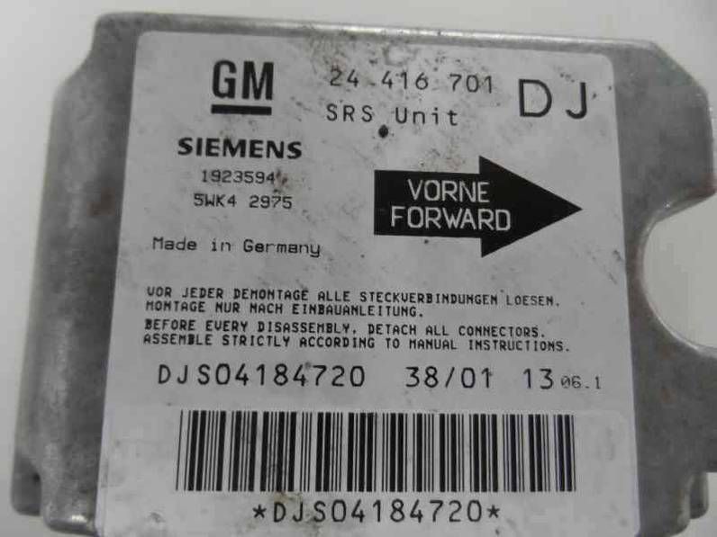 CENTRALITA AIRBAG OPEL VECTRA B BERLINA 2001 2.0 DTI (101 CV)