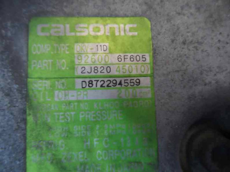 COMPRESOR AIRE ACONDICIONADO NISSAN MICRA 1999 1.0 16V (54 CV)