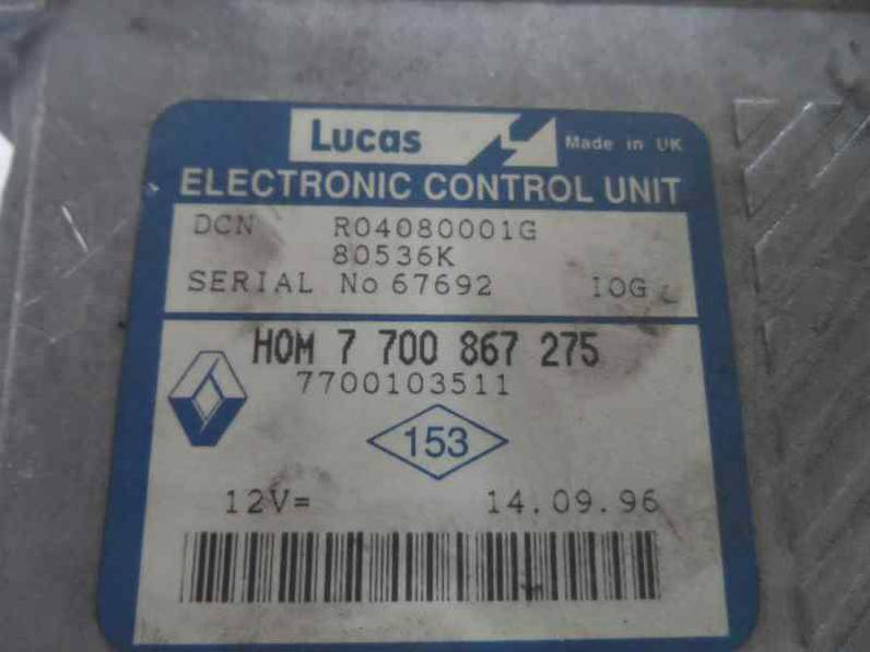 CENTRALITA MOTOR UCE RENAULT MEGANE I BERLINA HATCHBACK 1996 1.9 TURBODIESEL (95 CV)