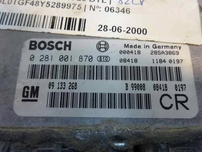 CENTRALITA MOTOR UCE OPEL ASTRA G BERLINA 1998 2.0 16V DI (82 CV)