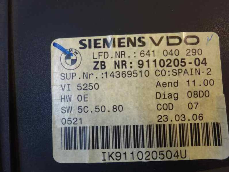 CUADRO INSTRUMENTOS BMW SERIE 3 BERLINA 2006 2.0 16V D (163 CV)