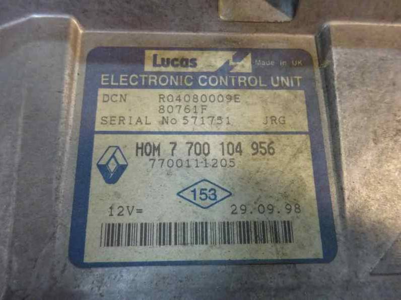 CENTRALITA MOTOR UCE RENAULT CLIO II FASE I 1998 1.9 D (64 CV)