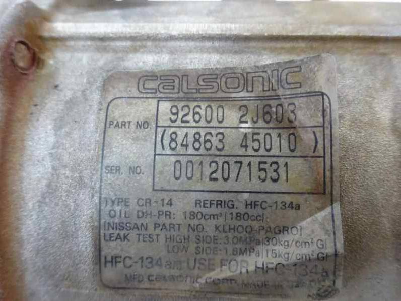 COMPRESOR AIRE ACONDICIONADO NISSAN PRIMERA BERLINA 2001 2.0 TURBODIESEL (90 CV)