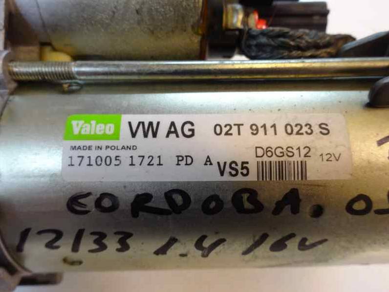 MOTOR ARRANQUE SEAT CORDOBA BERLINA 2005 1.4 16V (101 CV)