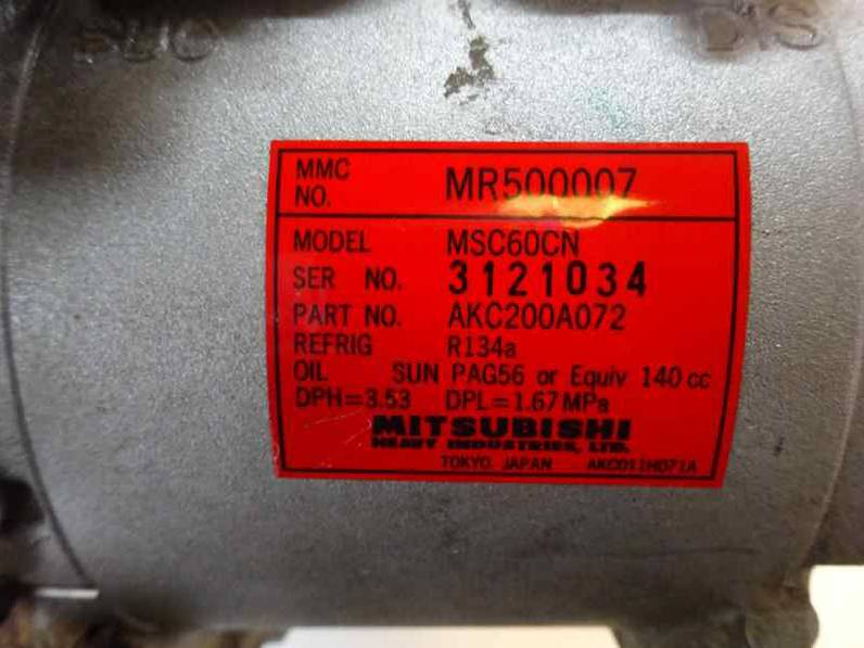 COMPRESOR AIRE ACONDICIONADO MITSUBISHI COLT 2003 1.6 (103 CV)