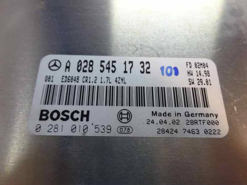 CENTRALITA MOTOR UCE MERCEDES VANEO FURGONETA COMPACTA 2002 1.7 TURBODIESEL (91 CV)