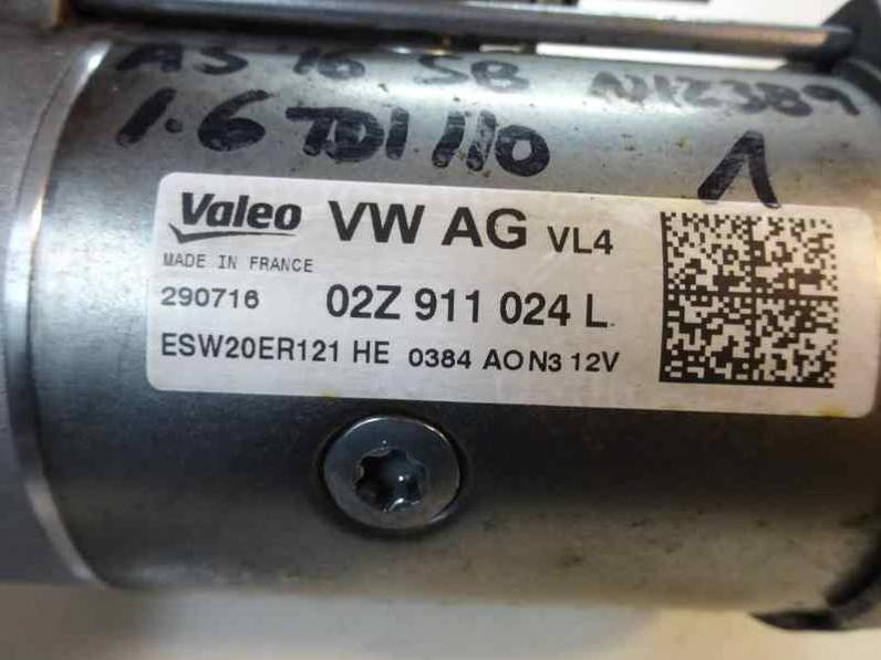 MOTOR ARRANQUE AUDI A3 SPORTBACK 2016 1.6 TDI (110 CV)