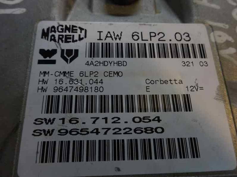 CENTRALITA MOTOR UCE PEUGEOT 206 BERLINA 2004 1.4 16V (88 CV)