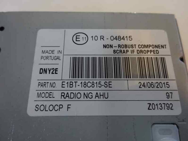 SISTEMA AUDIO RADIO CD FORD FIESTA 2016 1.5 TDCI (95 CV)