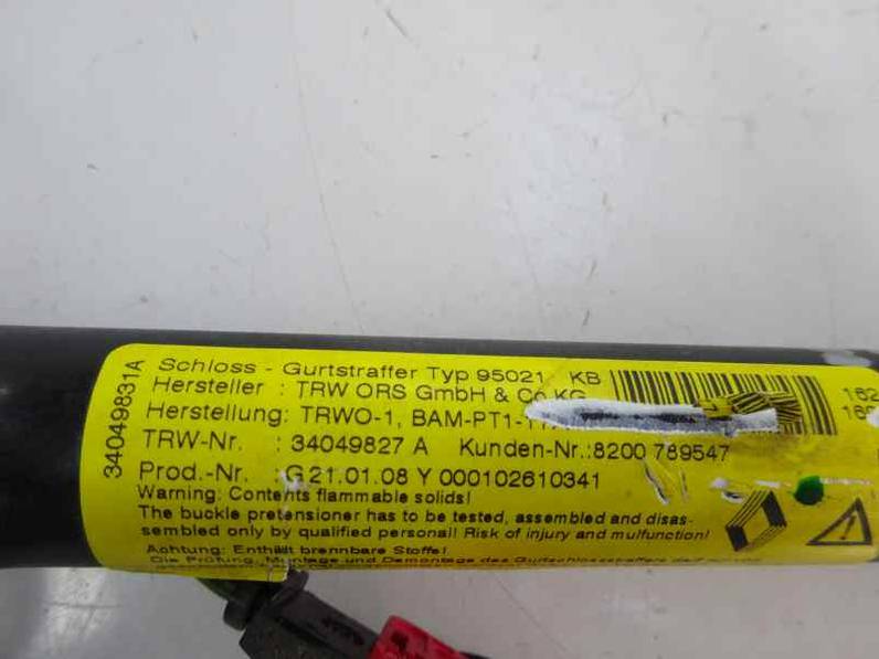 CINTURON SEGURIDAD DELANTERO DERECHO RENAULT CLIO III 2008 1.5 DCI D (106 CV)