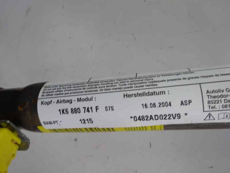 AIRBAG CORTINA DELANTERO IZQUIERDO VOLKSWAGEN GOLF V BERLINA 2004 1.4 16V (75 CV)