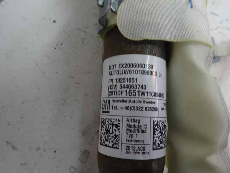 AIRBAG CORTINA DELANTERO IZQUIERDO CHEVROLET CRUZE HATCHBACK 2012 2.0 D (163 CV)