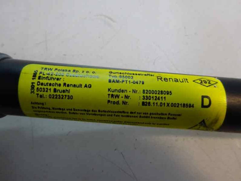 CINTURON SEGURIDAD DELANTERO DERECHO RENAULT KANGOO 2002 1.9 DCI D (80 CV)