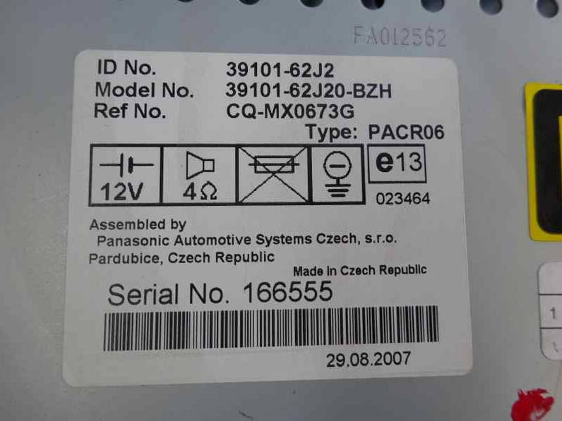 SISTEMA AUDIO RADIO CD SUZUKI SWIFT BERLINA 2008 1.3 DDIS D (69 CV)